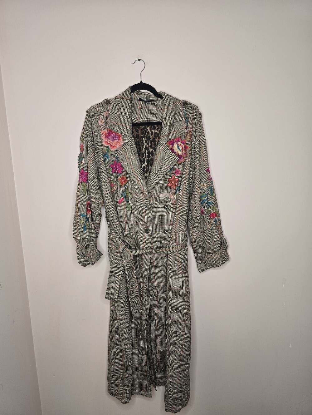 Johnny Was Womens Malina Plaid Trench Coat - Picture 3 of 9
